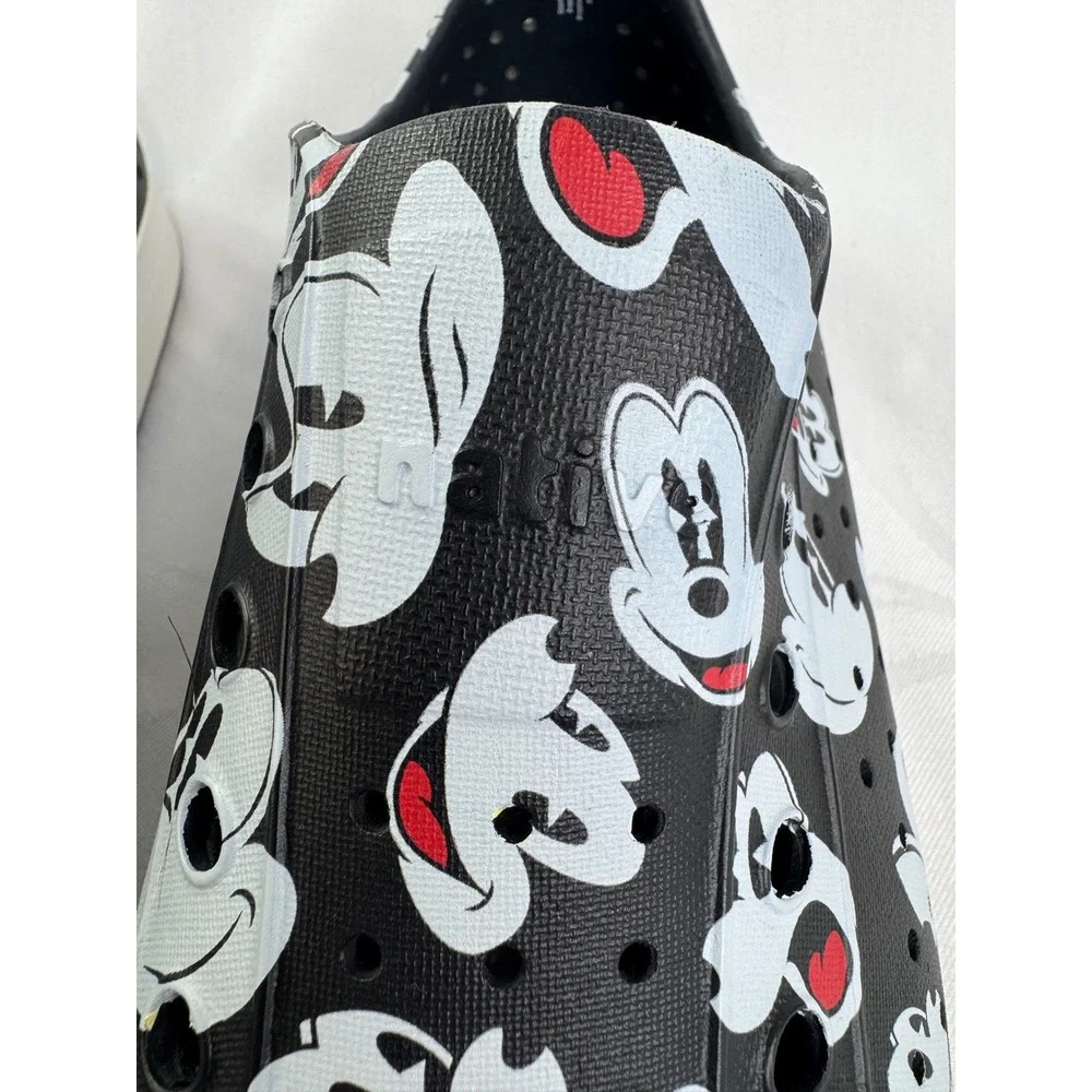 Native Shoes Jefferson Disney Mickey Mouse Print Black Mens Size 12 Slip On EVA